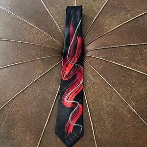 J. Garcia Black and Red Artistic Tie